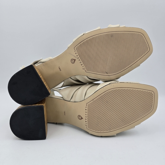 NWT Sanctuary Regal Heeled Leather Sandals, Bone, 10M - Picture 14 of 16